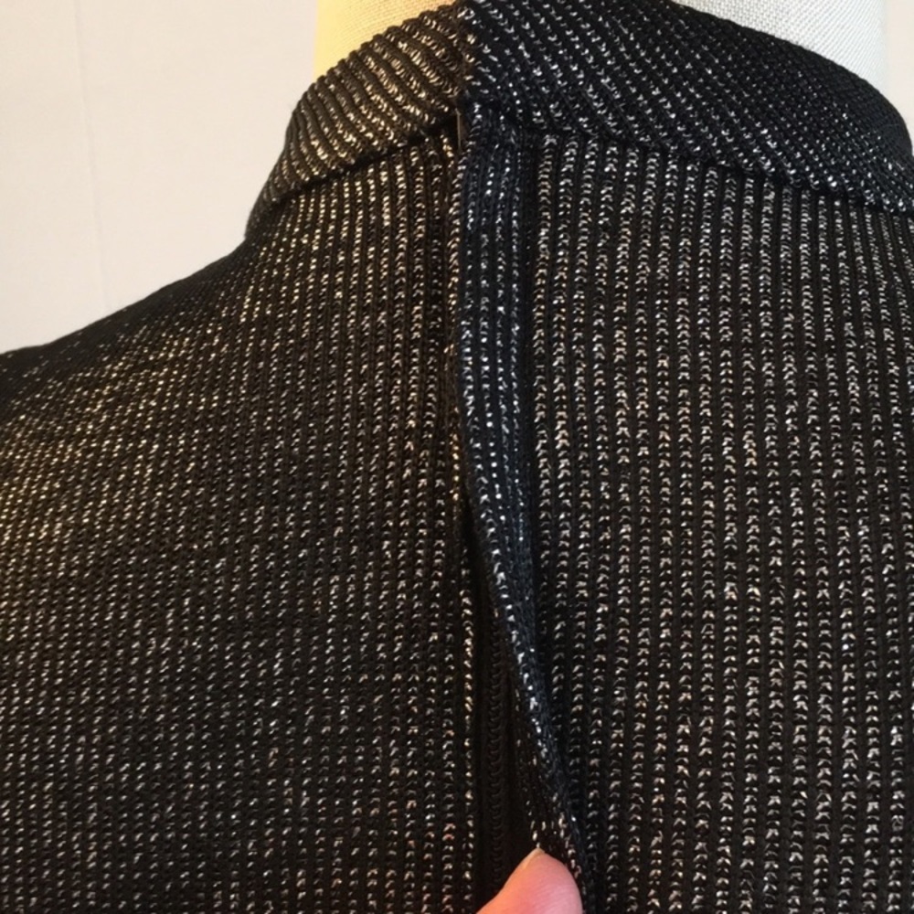 Vintage 1980s 1990s knit top, mock turtle neck, back zipper, long sleeves, S - Picture 5 of 6